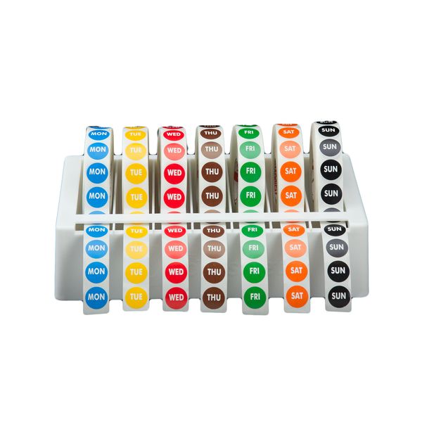 Removeable Day Dot Kit Monday-Sunday 24mm Circle