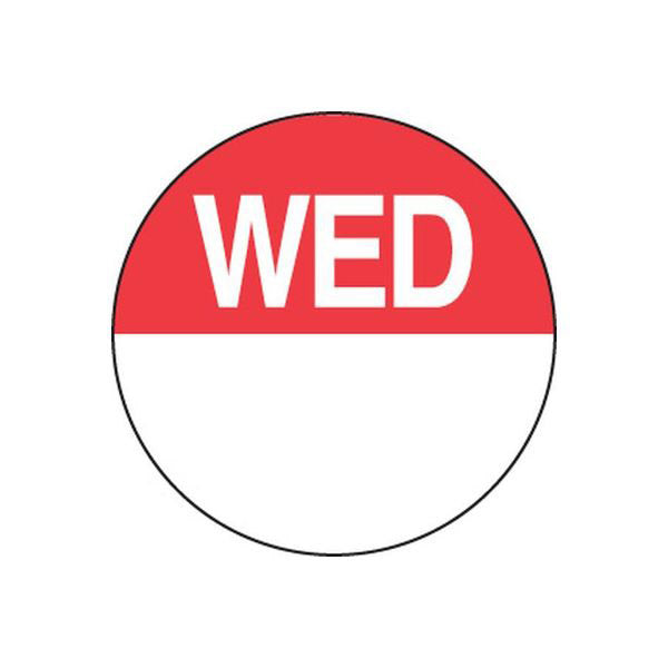 Day Dots Removeable Monday-Sunday 24mm Circle