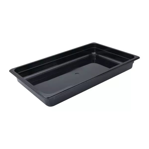 100mm - 1/1 Size Black Polycarbonate Food Pans