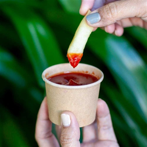 Planet Sauce Container Round 90ml - PLA Lined Paperboard Kraft