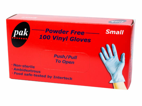 Pak Vinyl Blue Gloves Small - Powder Free - Carton 1000