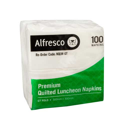 White Quilted Lunch Napkin GT Fold