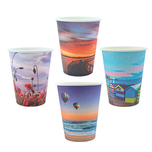12oz Double Wall Coffee Cup Postcard Series 90mm