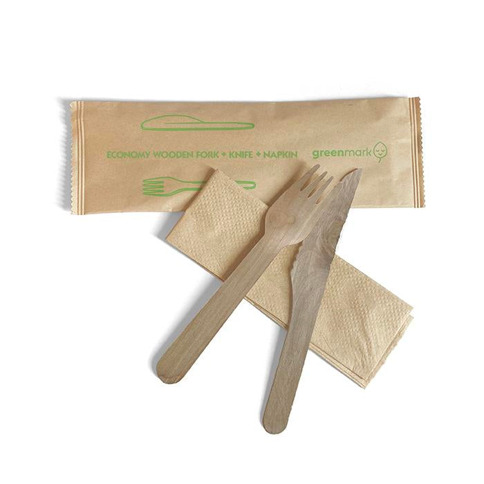 Wooden Knife, Fork And Napkin (400)