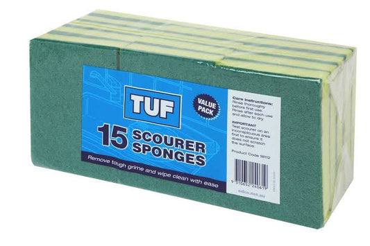 Tuf Scourer Sponge - 15  pack