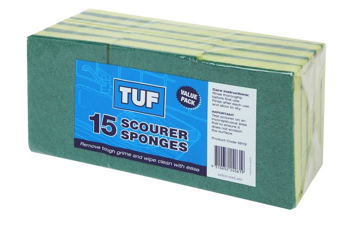 Tuf Scourer Sponge - 15  pack