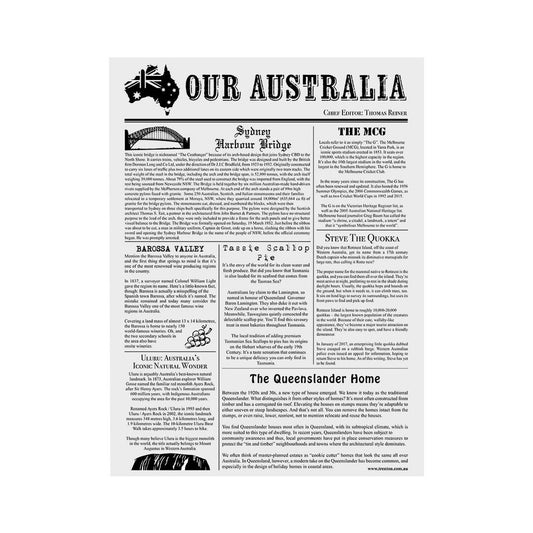 Greaseproof "Our Australia" news print