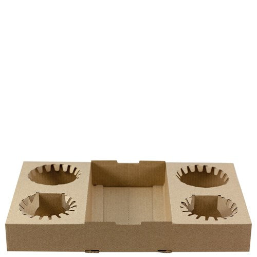 Coffee Cup Tray 4 Cup Holder Corrugated