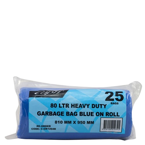 GARBAGE BAGS ON ROLL HEAVY DUTY BLUE 75-80 LITRES 75-80 LITRES
