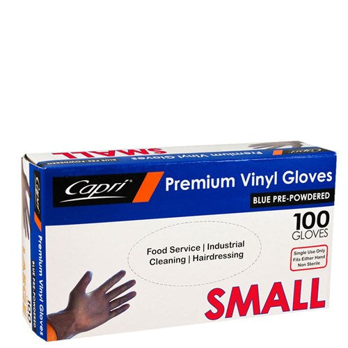 Small Gloves Vinyl Powdered Blue