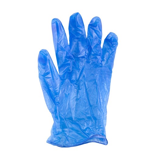 Powder Free Gloves Vinyl  Blue Small