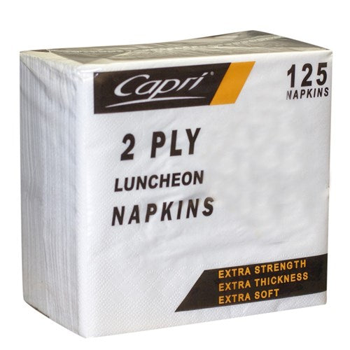 NAPKINS 2 PLY QTR FOLD WHITE LUNCHEON