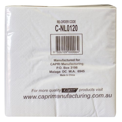 NAPKINS 2 PLY QTR FOLD WHITE LUNCHEON