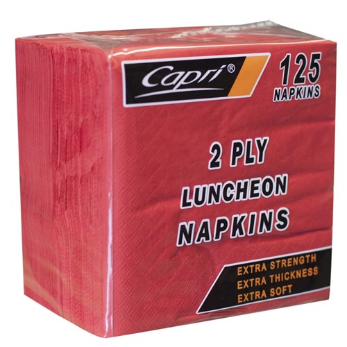 Napkins 2 Ply Qtr Fold Red Luncheon