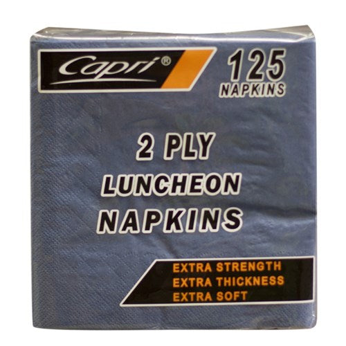 Napkins 2 Ply Qtr Fold Blue Luncheon