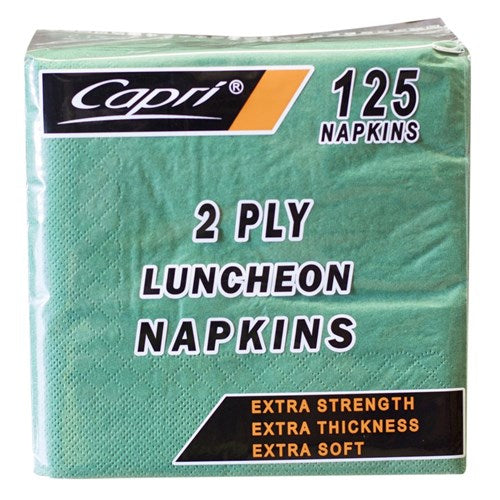 Napkins 2 Ply Qtr Fold Green Luncheon