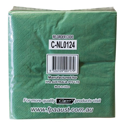 Napkins 2 Ply Qtr Fold Green Luncheon
