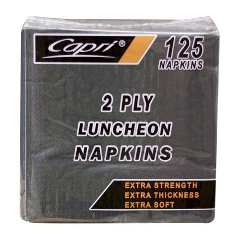 Napkins 2 Ply Qtr Fold Black Luncheon
