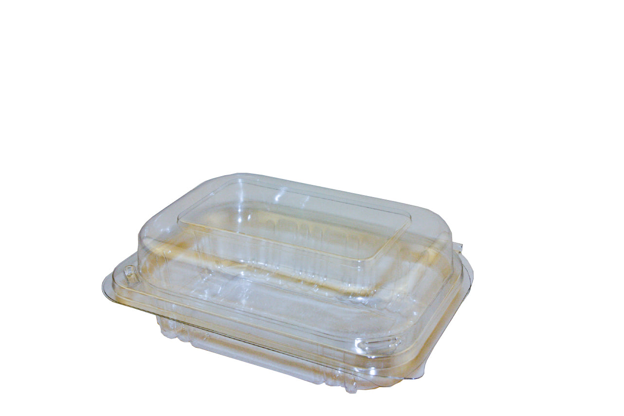 HINGED LID CONTAINER SALAD RECYCLED PET CLEAR LARGE