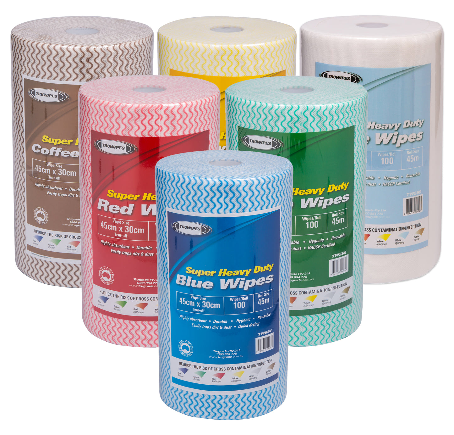 TRUWIPES | Multi Purpose Super Duty Wipe Roll | 30cm X 45cm X 45M