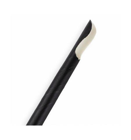 4Ply Paper Spoon Straws Black 207x8mm