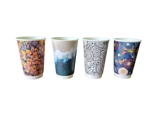 Earth Pak Coffee Cup 16oz Double Wall Art Cup