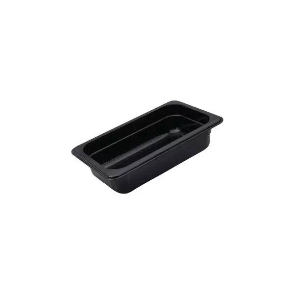 100mm - 1/4 Size Black Polycarbonate Food Pans