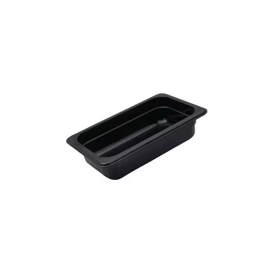 65mm - 1/4 Size Black Polycarbonate Food Pans