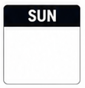 Square Day Dots Removable 75mm 500 per roll