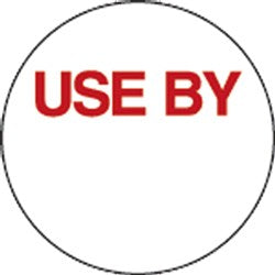 Use By Label Removable 40mm Round 500 per Roll