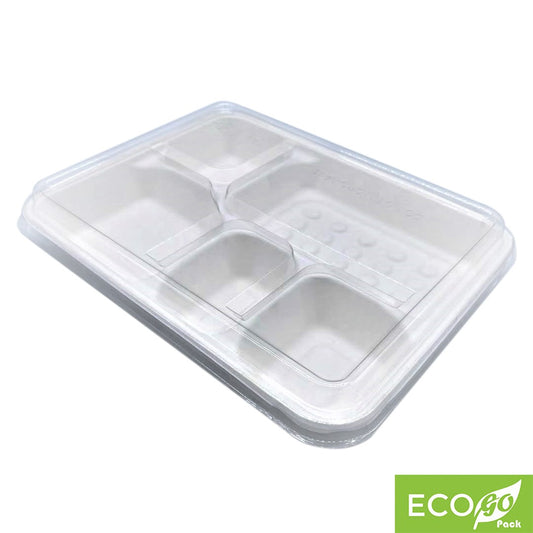 5 Compartment Sugarcane Bento "TRAY" 268x208x28mm