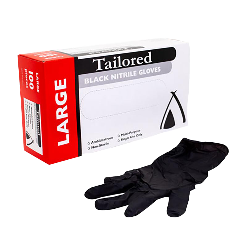 Gloves Nitrile Black Large