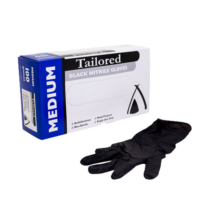 Gloves Nitrile Black Medium