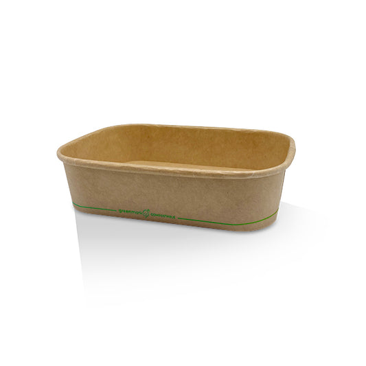 PLA Coated Kraft Rectangular Container 500ml