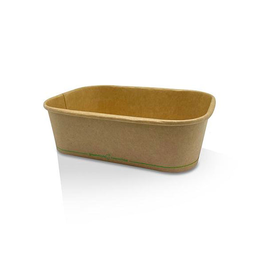 PLA Coated Kraft Rectangular Container 650ml