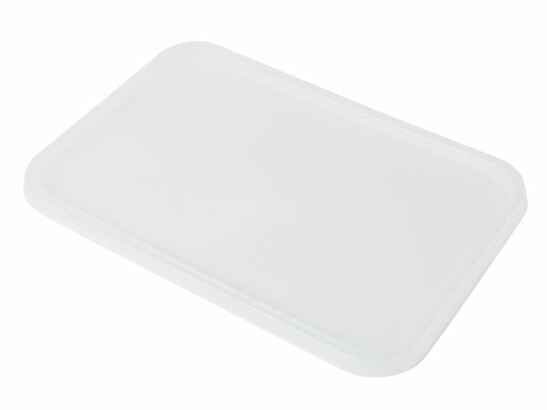 Clear Plastic Rectangular Freezer Grade Ribbed Lid Size: 500-1000 ml