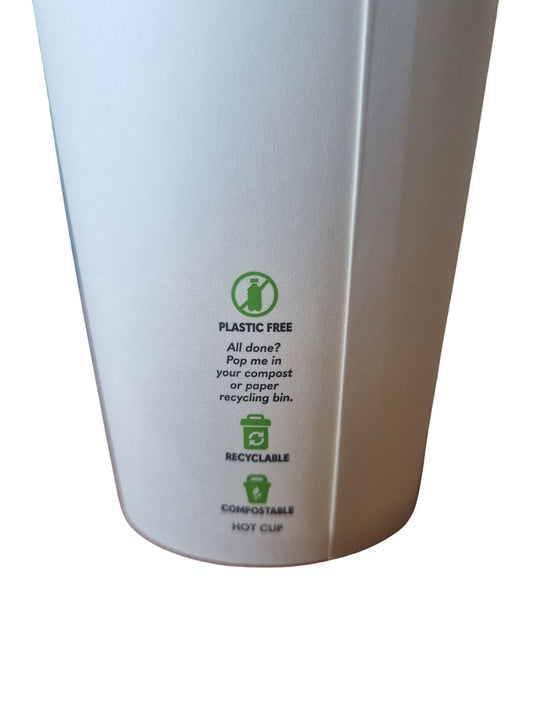 8oz White Single Wall Coffee Cup